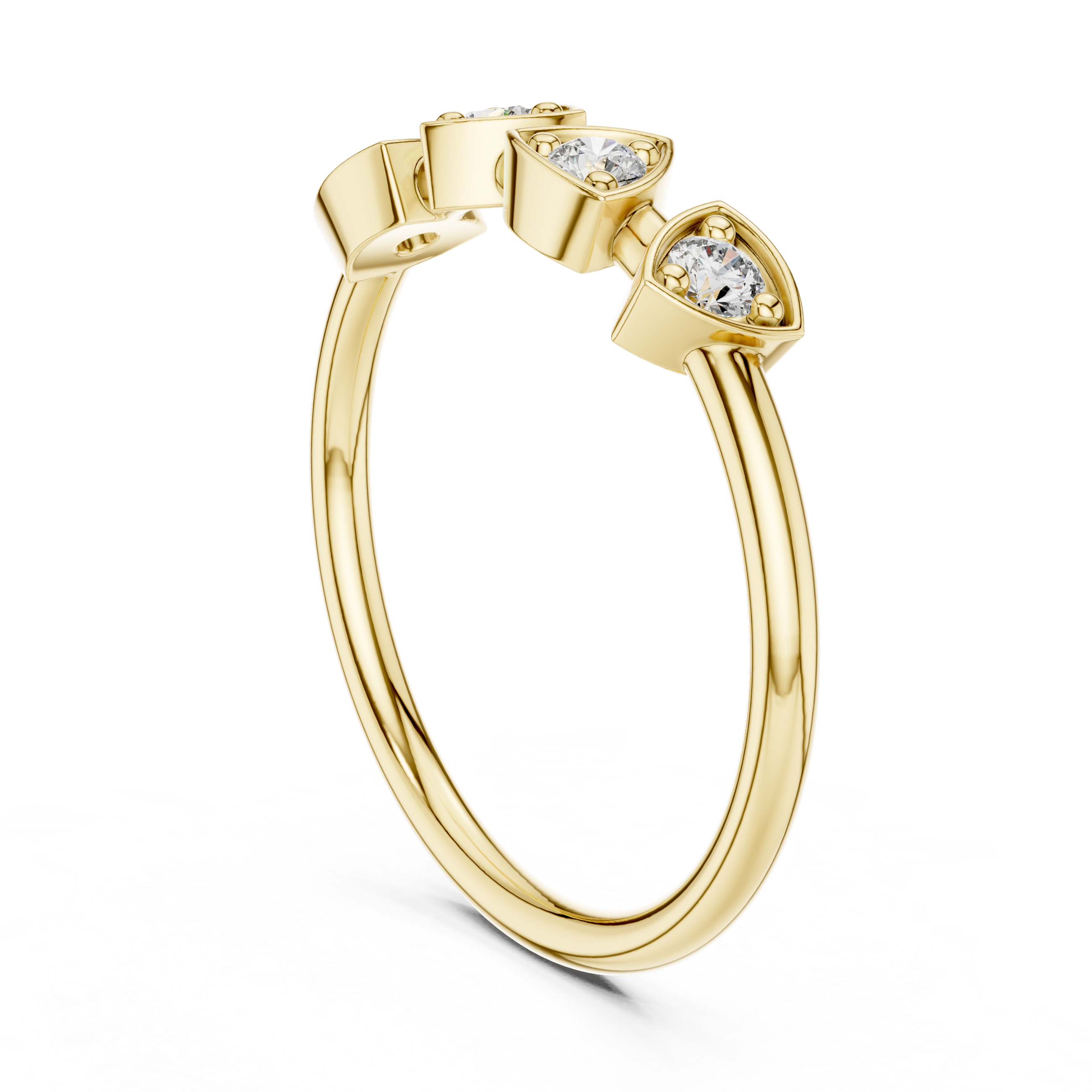 Open style ring with dual metal ends.