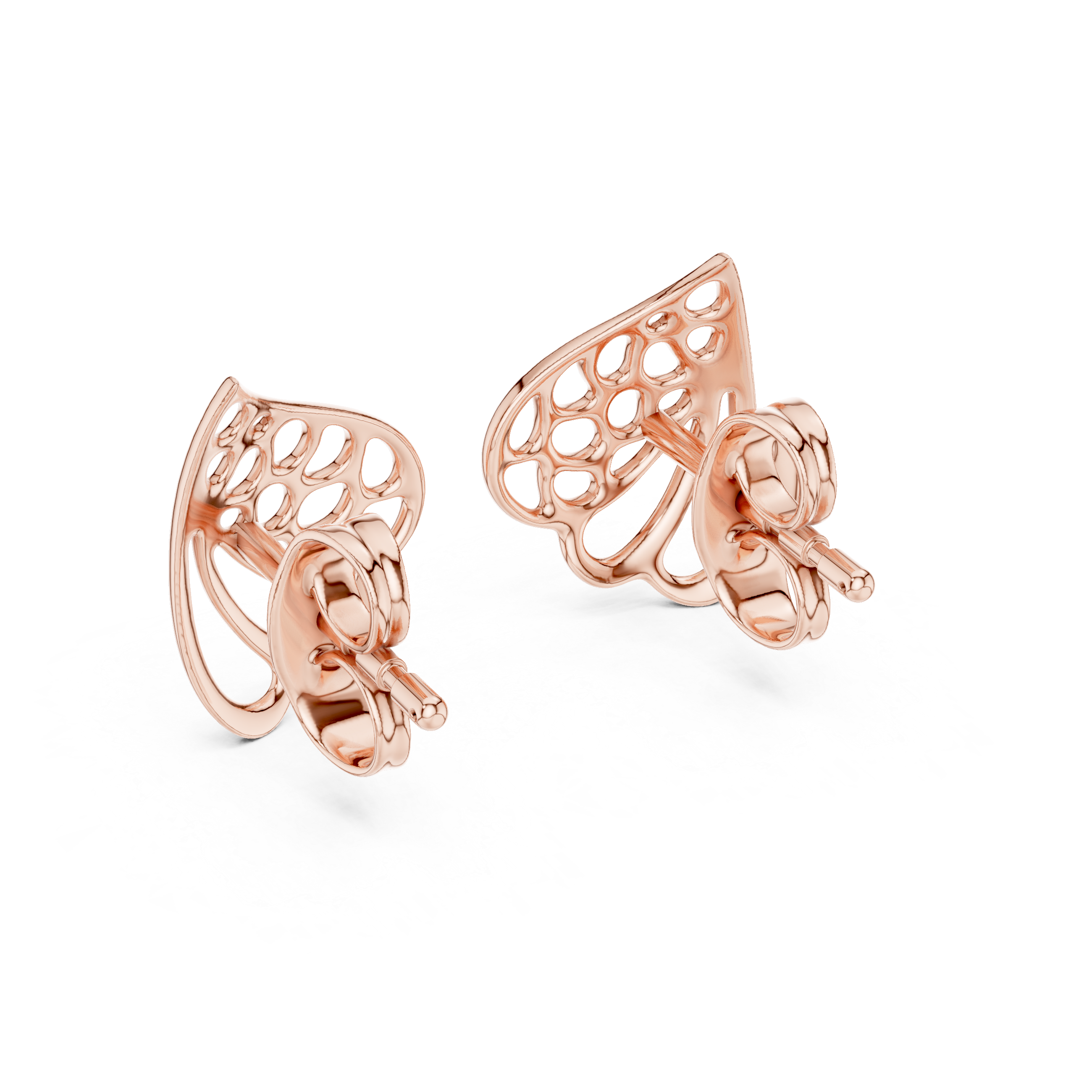 Abstract Organic Openwork Sculptural Stud Earrings