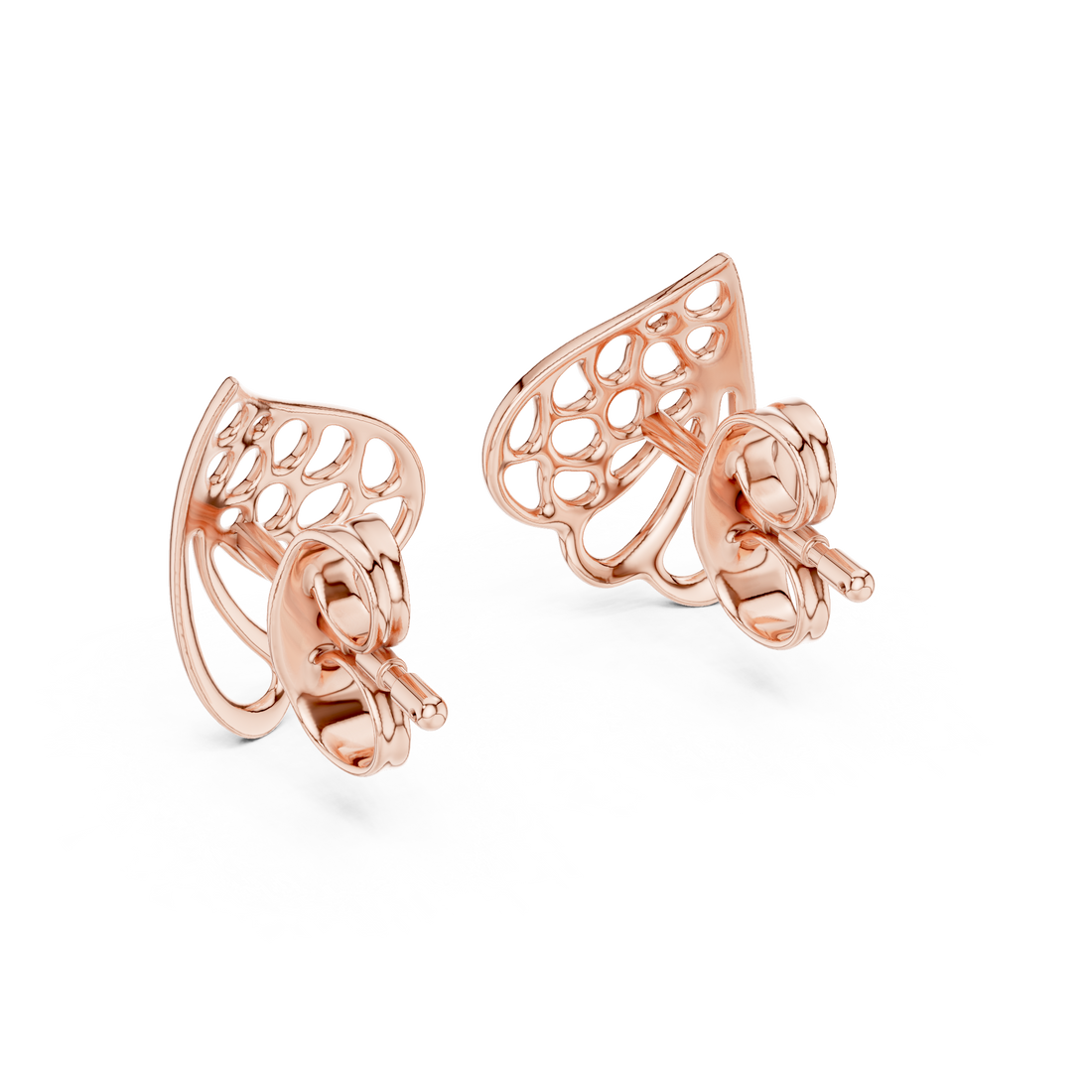 Abstract Organic Openwork Sculptural Stud Earrings