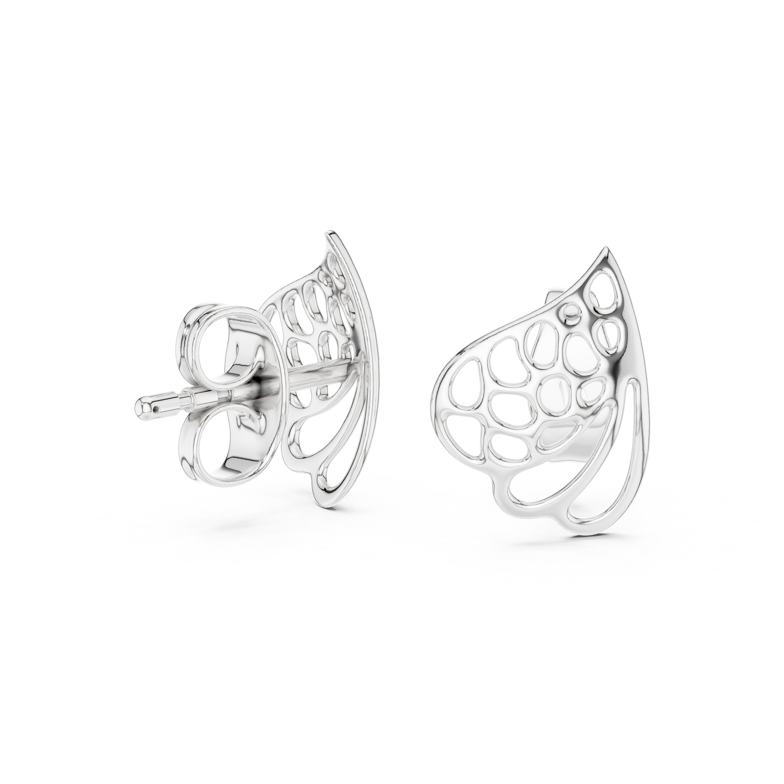 Abstract Organic Openwork Sculptural Stud Earrings