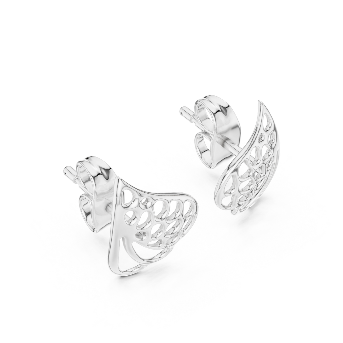 Abstract Organic Openwork Sculptural Stud Earrings