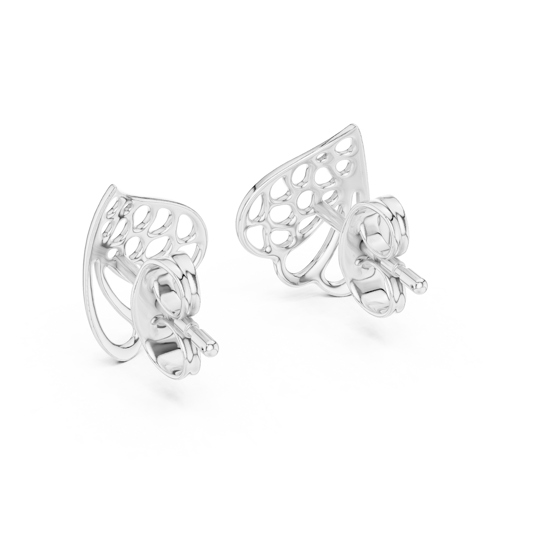 Abstract Organic Openwork Sculptural Stud Earrings