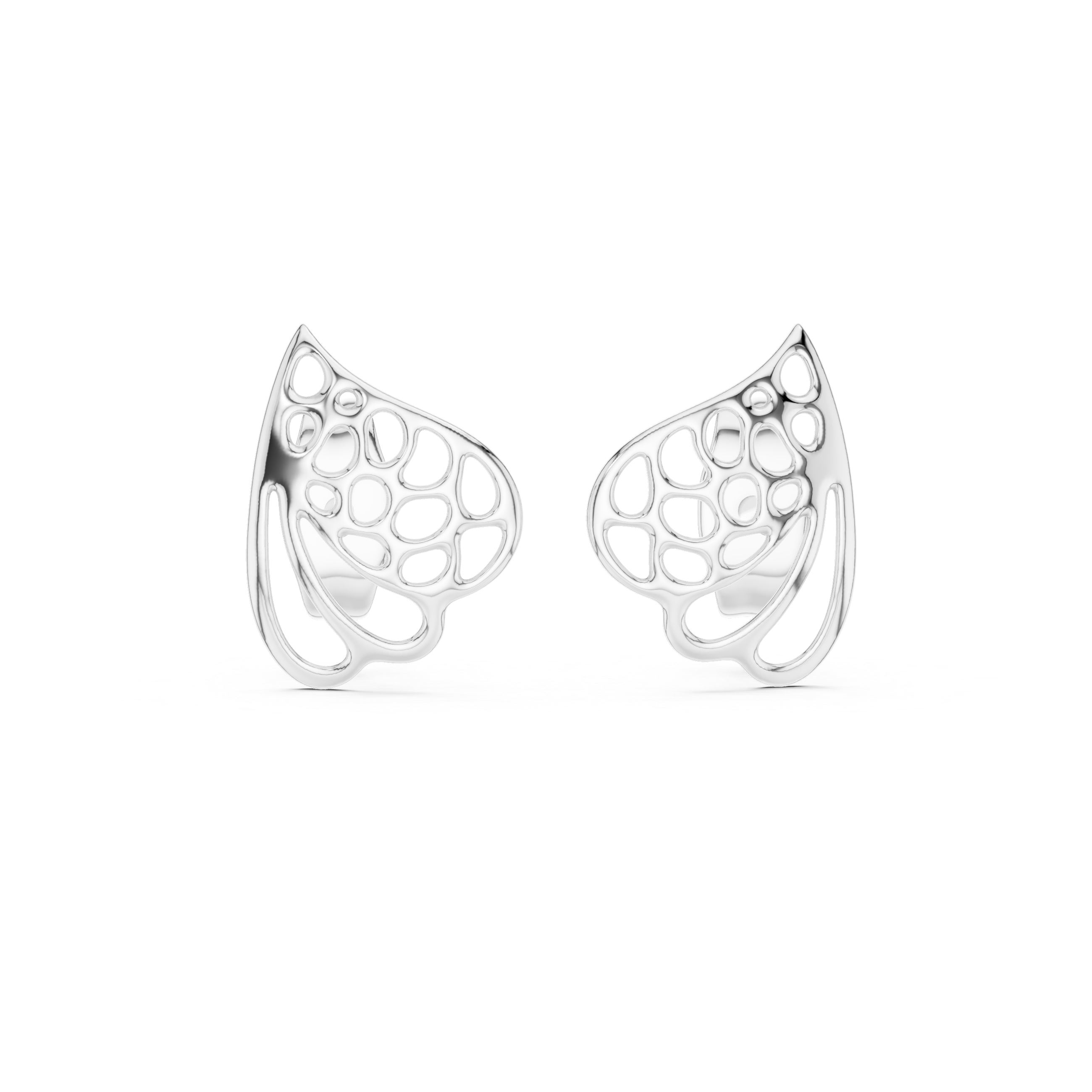 Abstract Organic Openwork Sculptural Stud Earrings