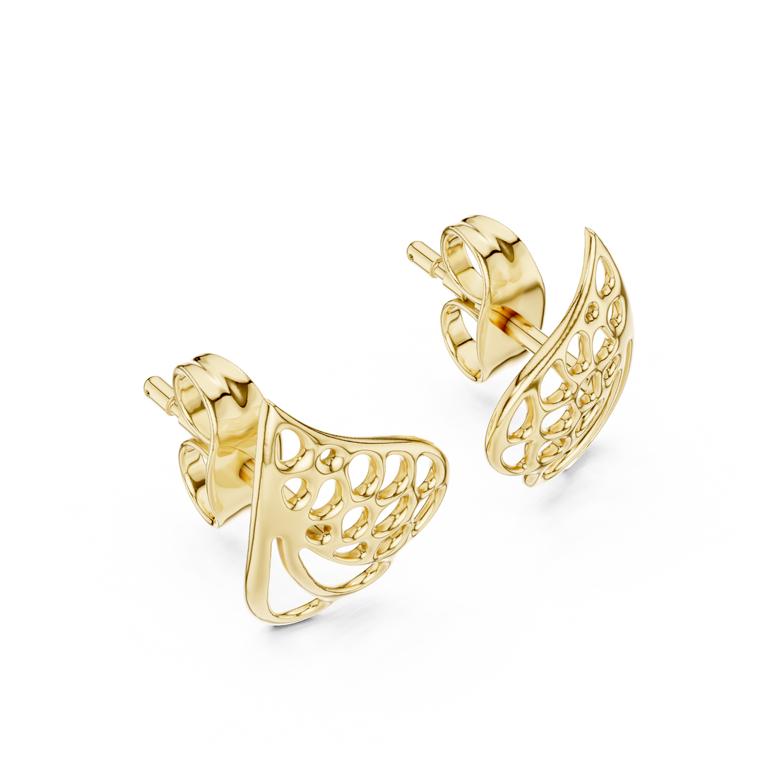 Abstract Organic Openwork Sculptural Stud Earrings