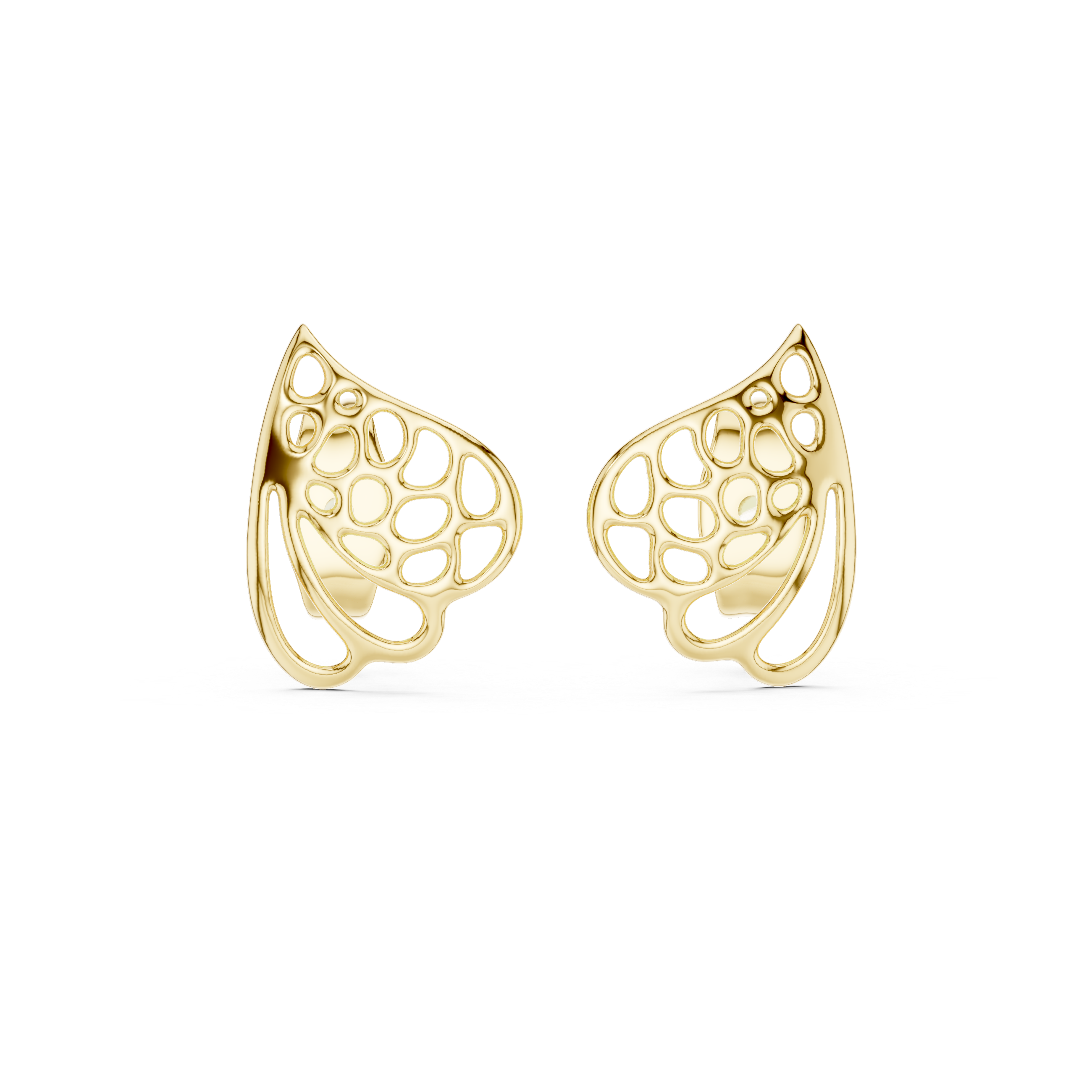 Abstract Organic Openwork Sculptural Stud Earrings