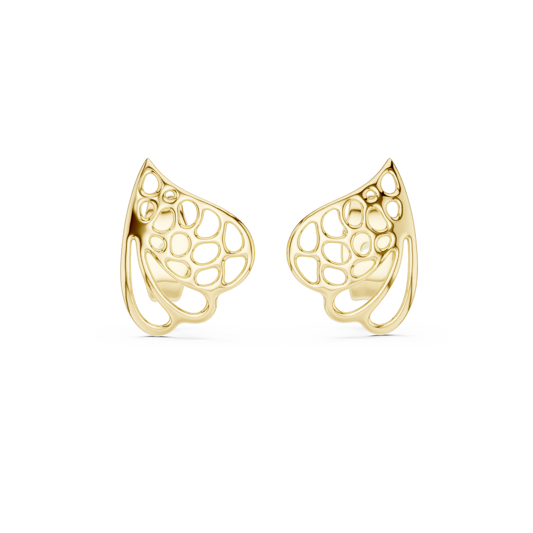 Abstract Organic Openwork Sculptural Stud Earrings