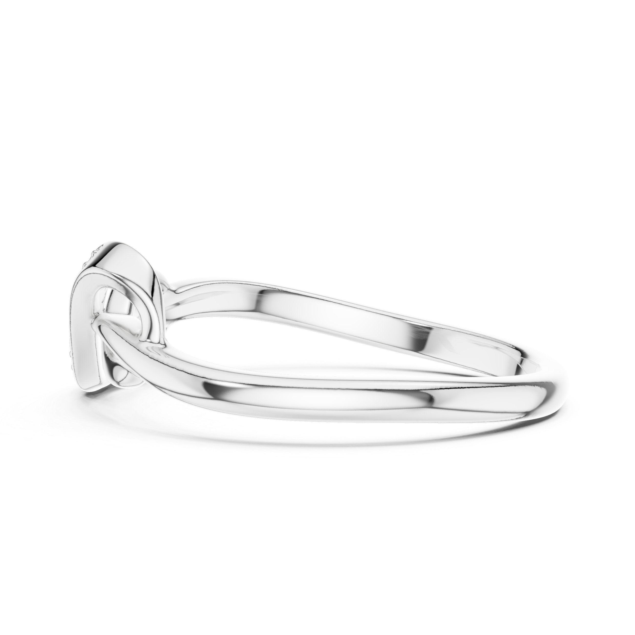 Round Cut Diamond Infinity Twist Pavé Band Ring