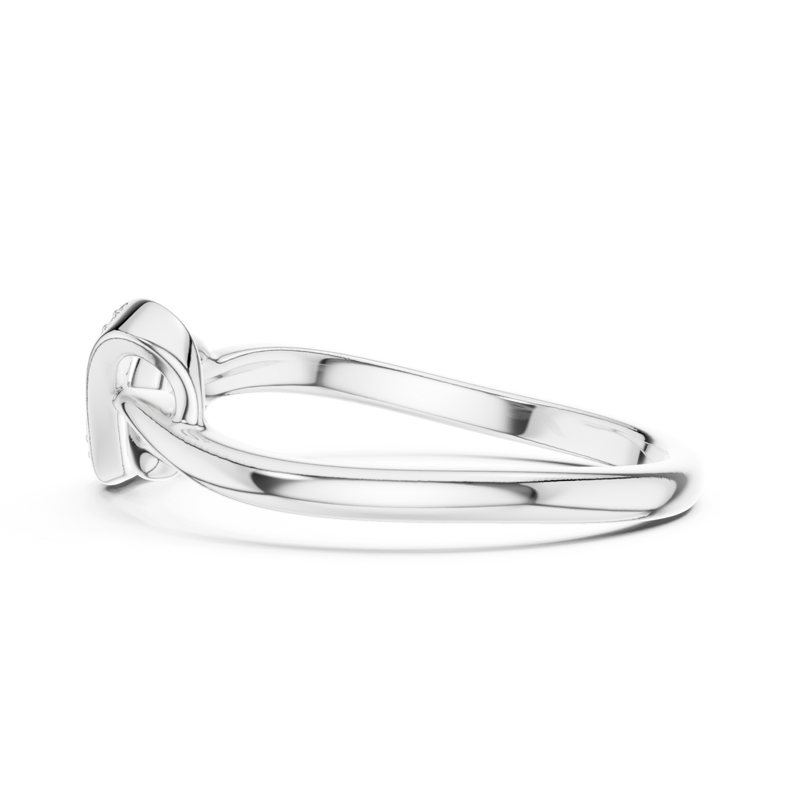 Round Cut Diamond Infinity Twist Pavé Band Ring