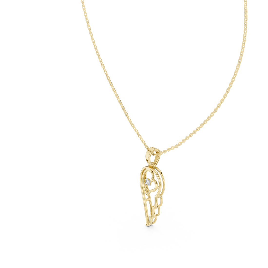 Classic cross pendant necklace crafted in polished gold with symbolic design.