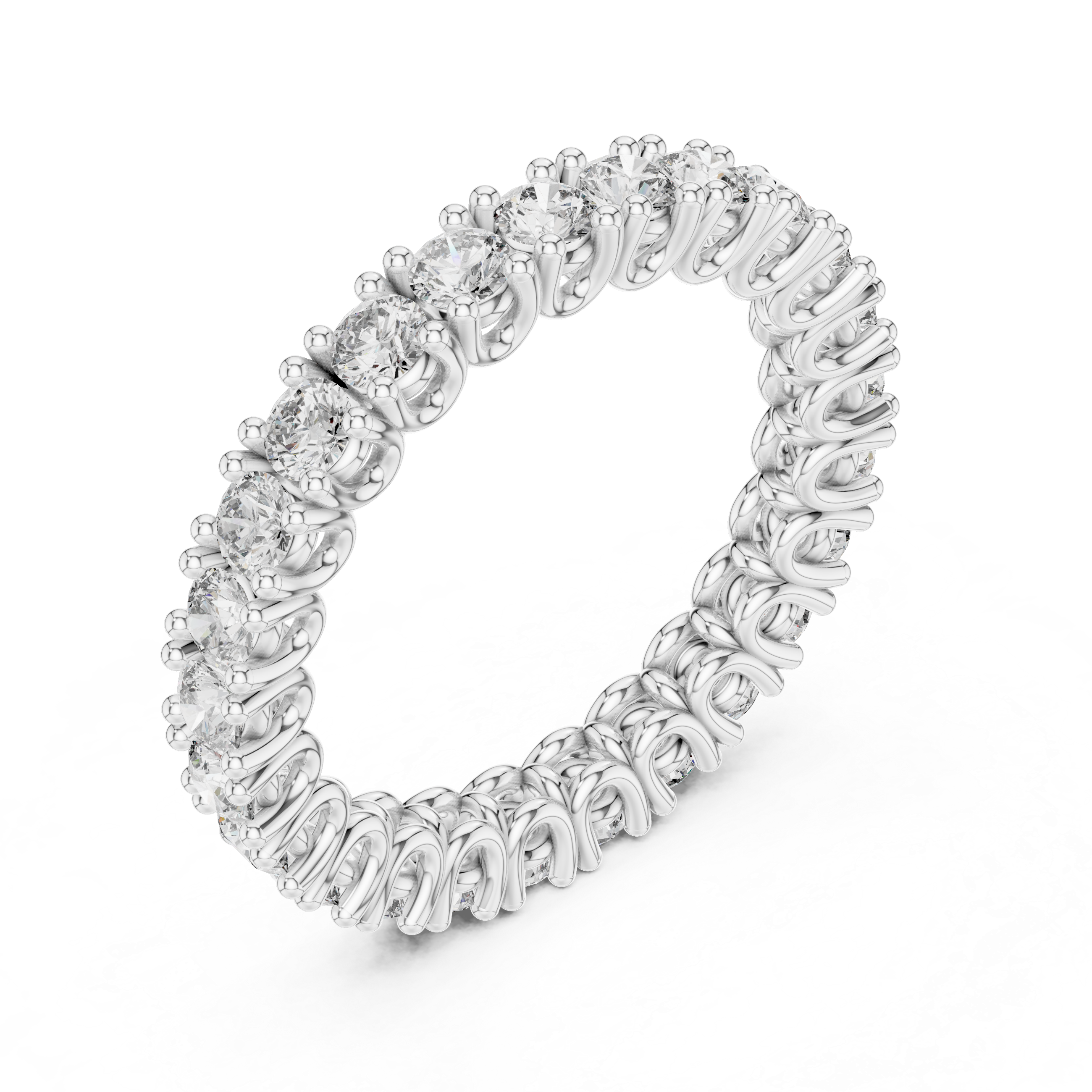 Round Cut Diamond Eternity Band Ring