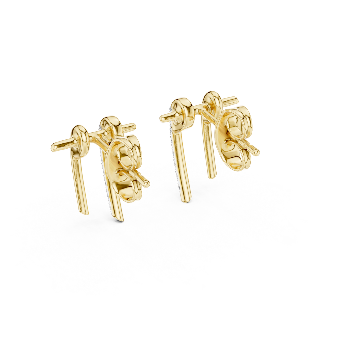 Modern bar earrings with straight-line design.