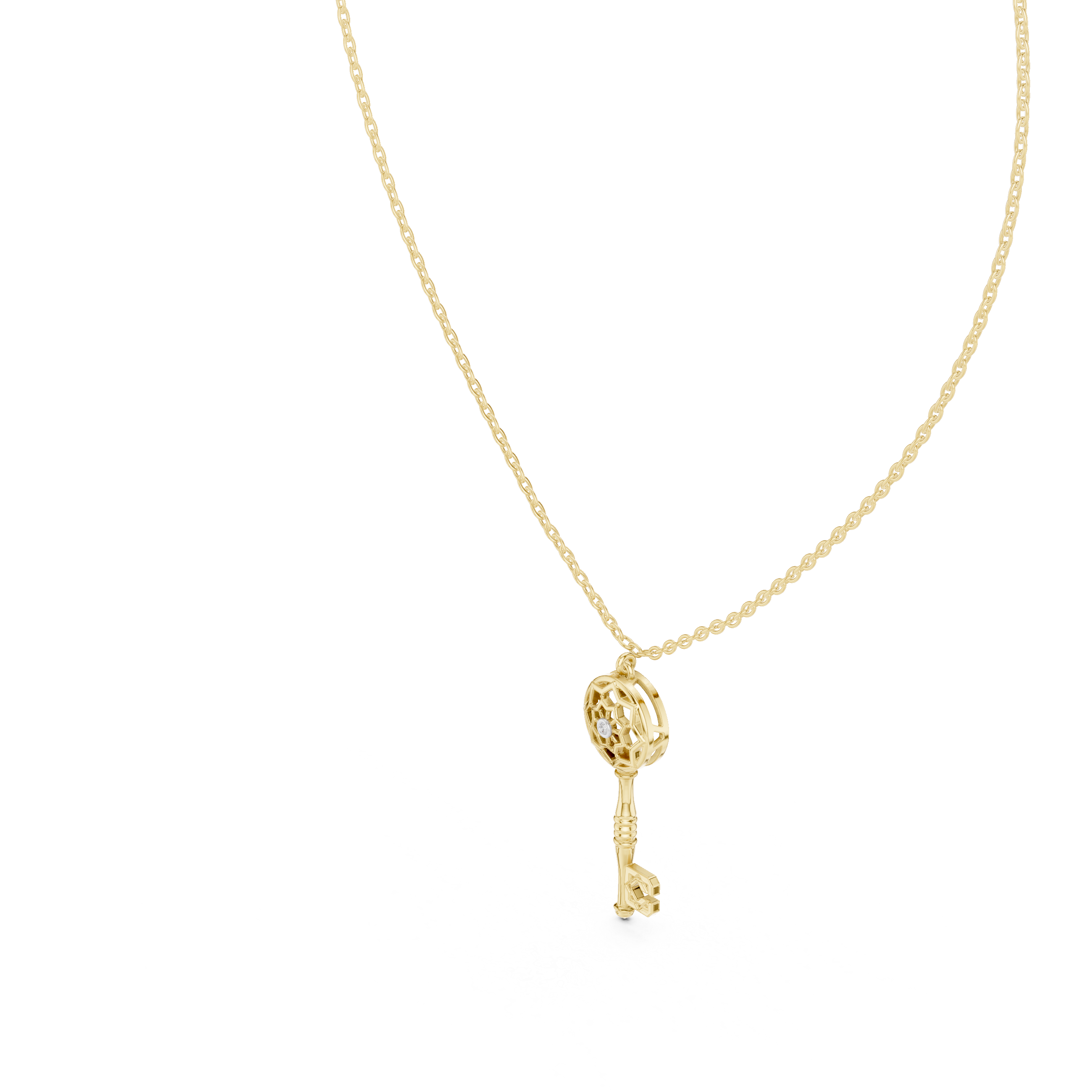 Modern lariat necklace featuring adjustable chain design.