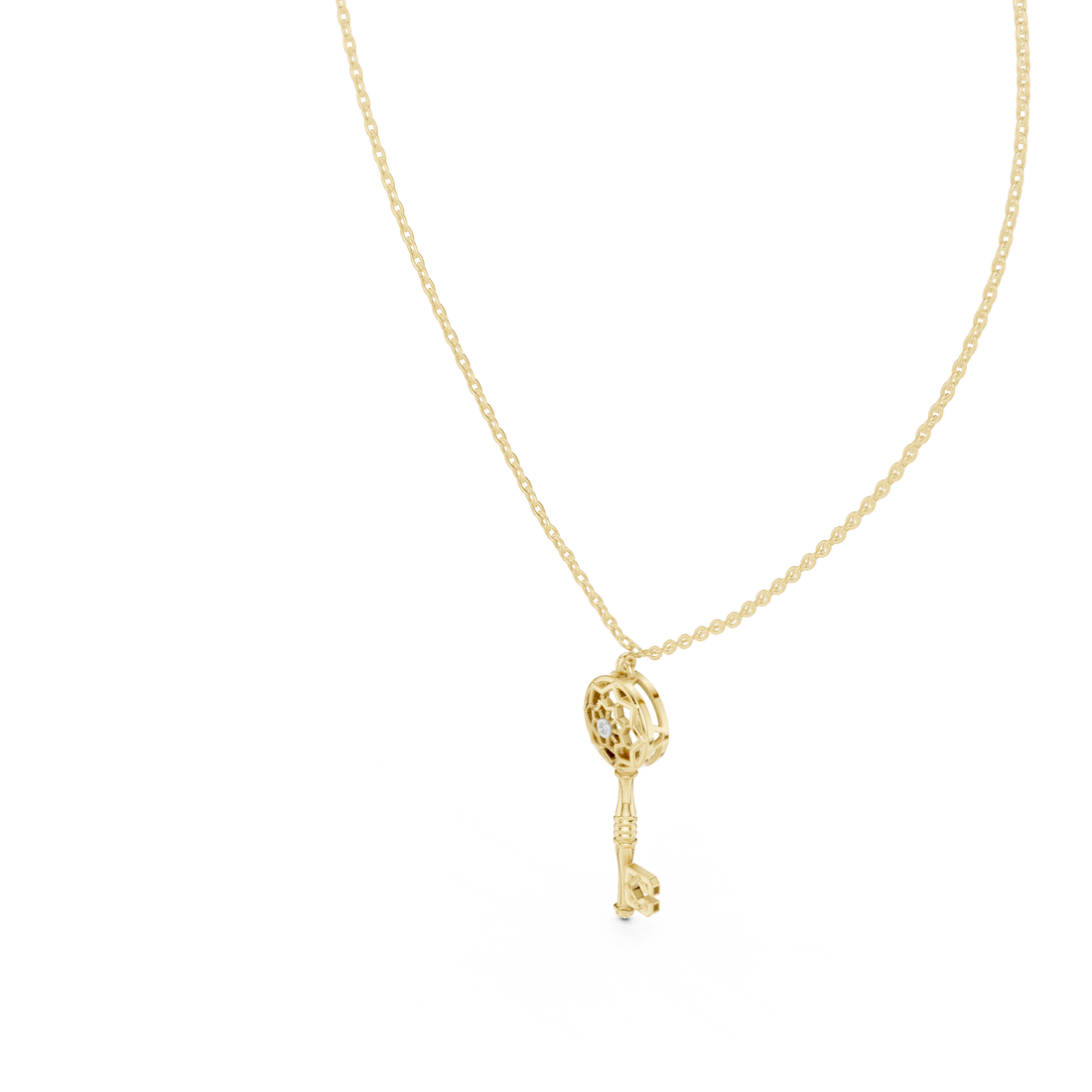 Modern lariat necklace featuring adjustable chain design.