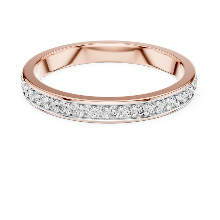 Round Cut Diamond Single Row Pavé Band Ring