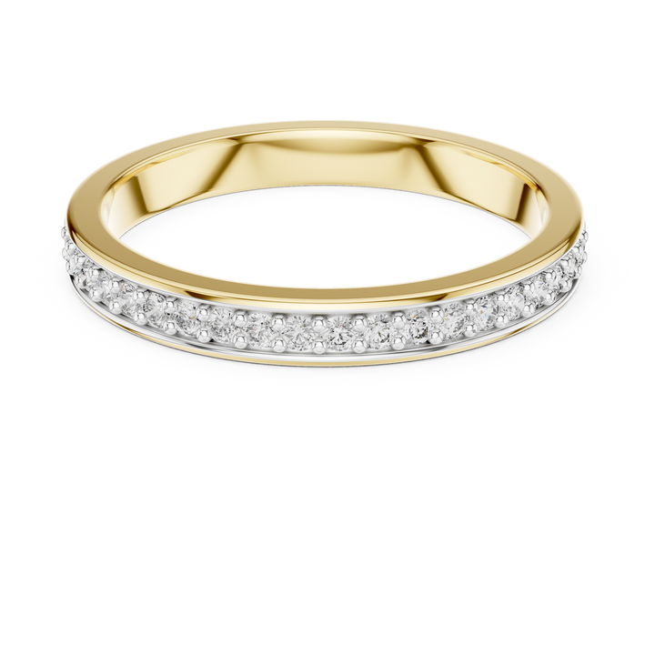 Round Cut Diamond Single Row Pavé Band Ring