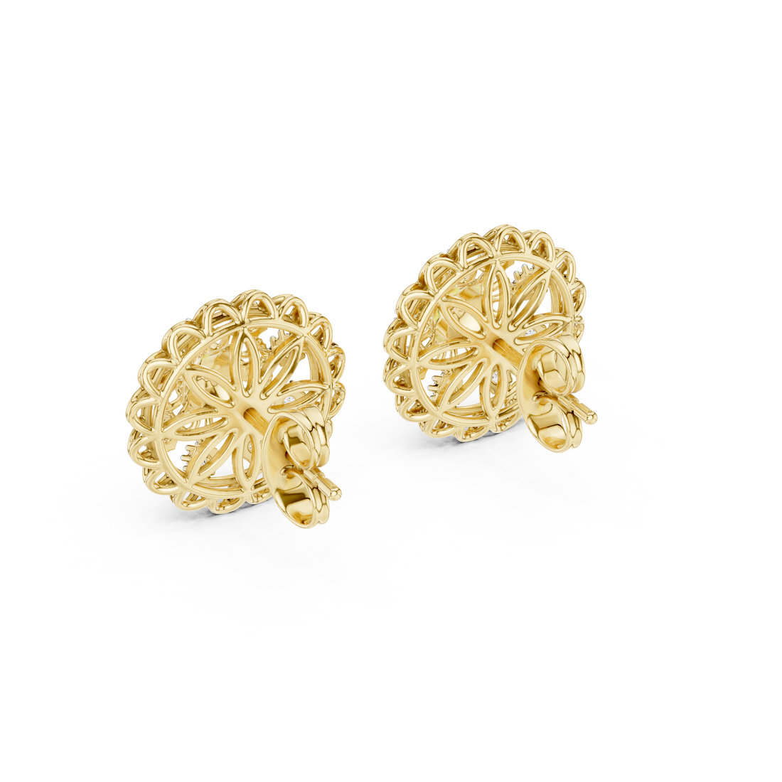 Floral nose ring with decorative charm.