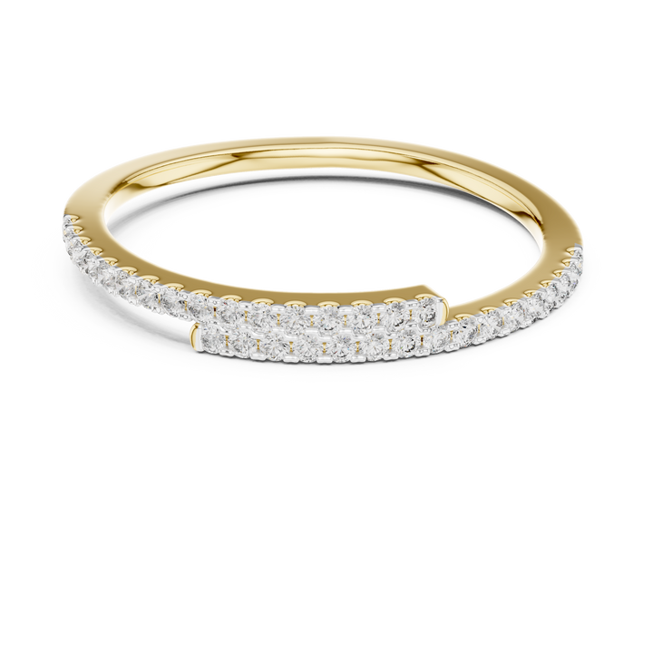 Round Cut Diamond Double Row Pavé Band Ring