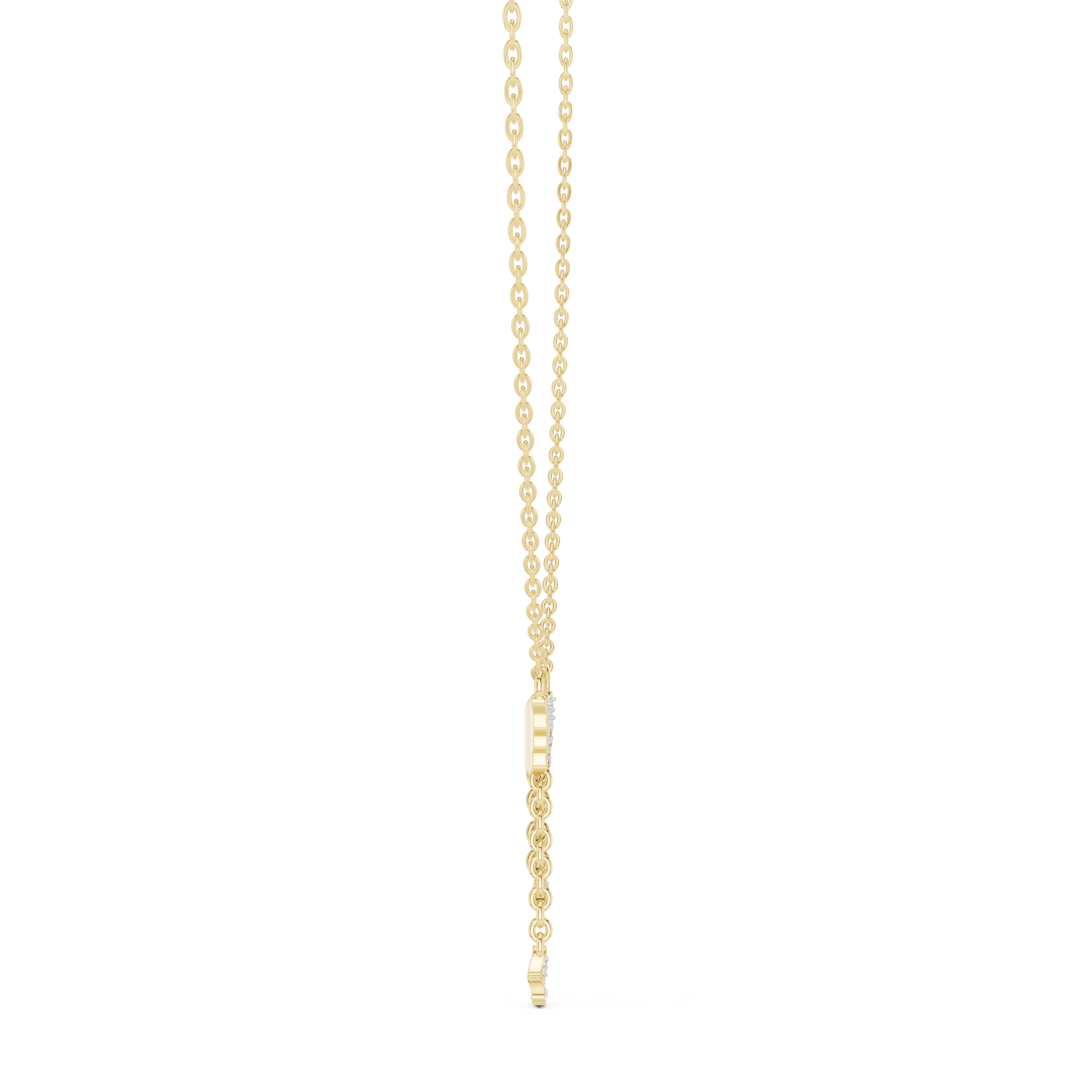 Classic ruby pendant featuring oval-shaped stone.