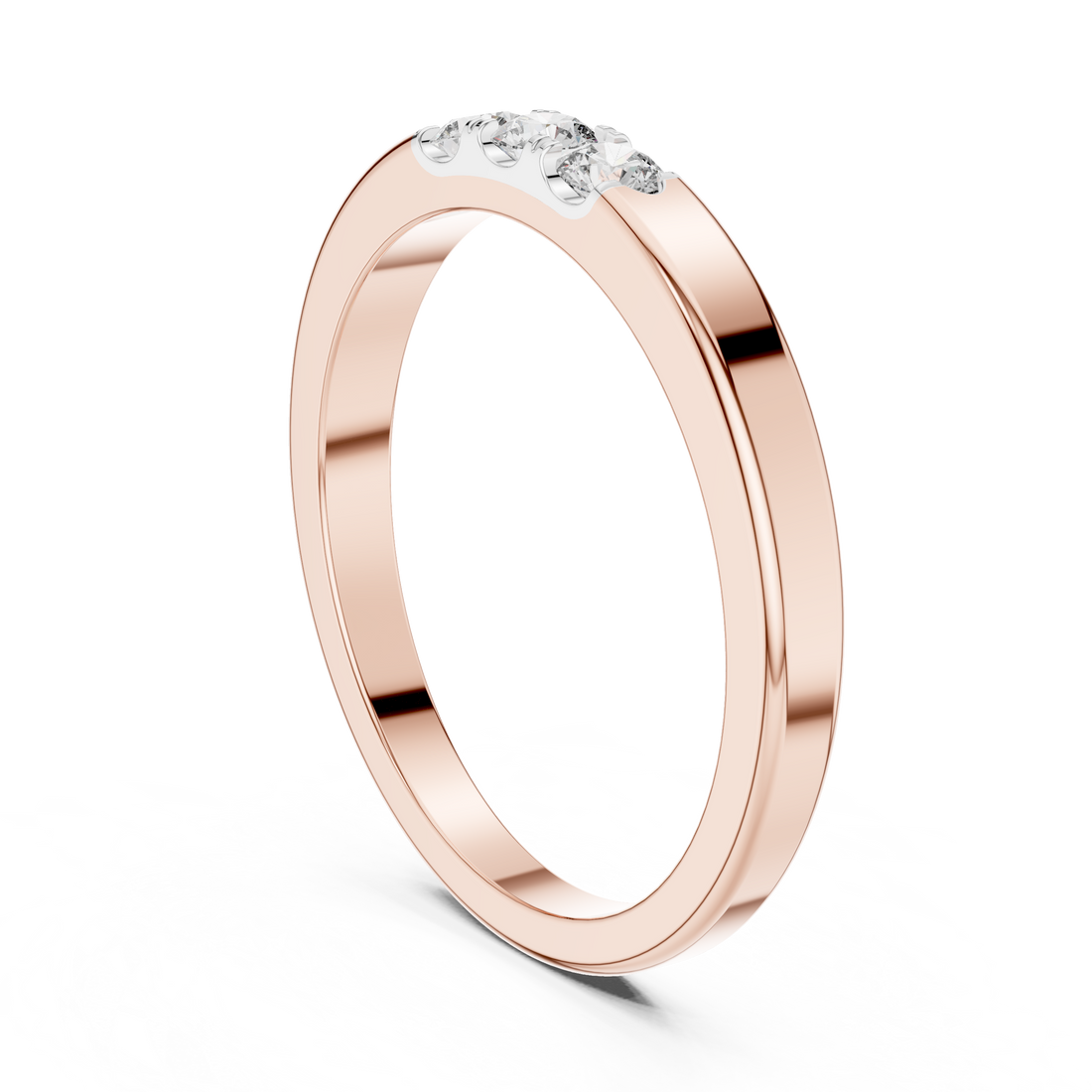 Round Cut Diamond Three Stone Classic Band Ring