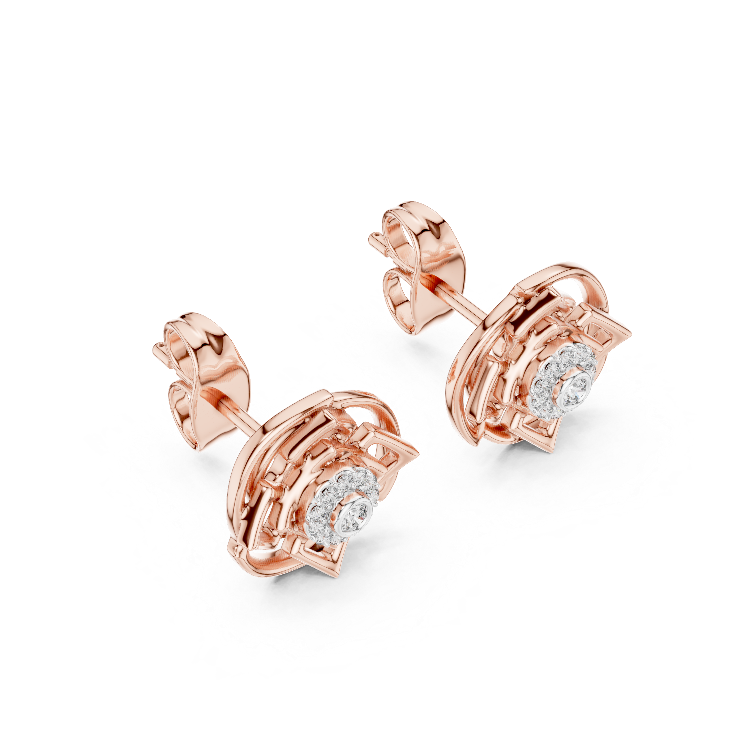 Halo cocktail ring with diamond surround.