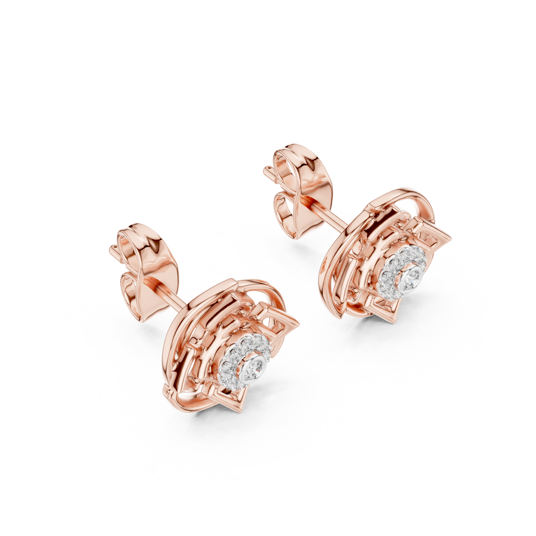 Halo cocktail ring with diamond surround.