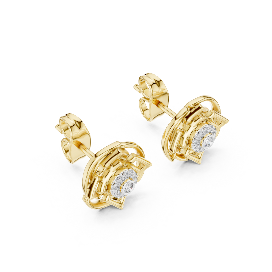 Sleek ear cuff earrings with wrap design.