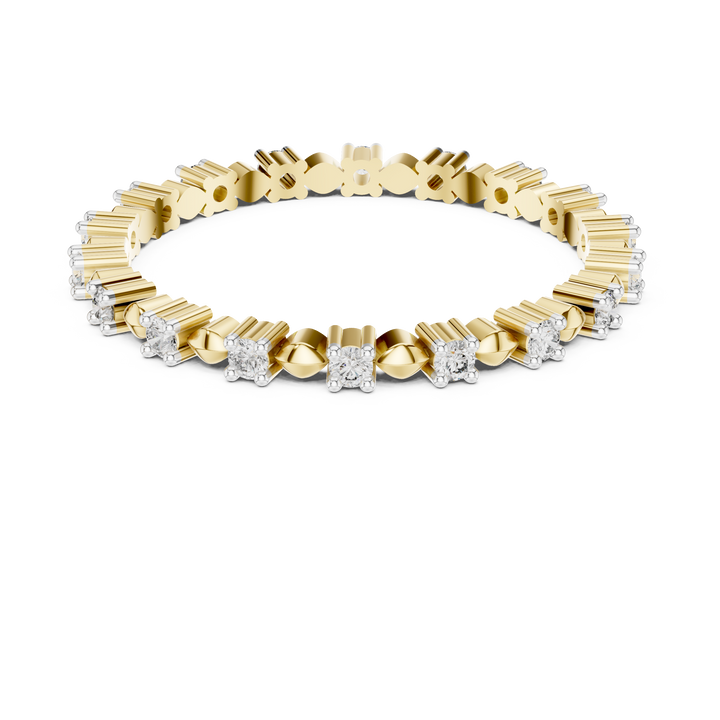 Round Cut Diamond Eternity Band with Collet Set Brilliance