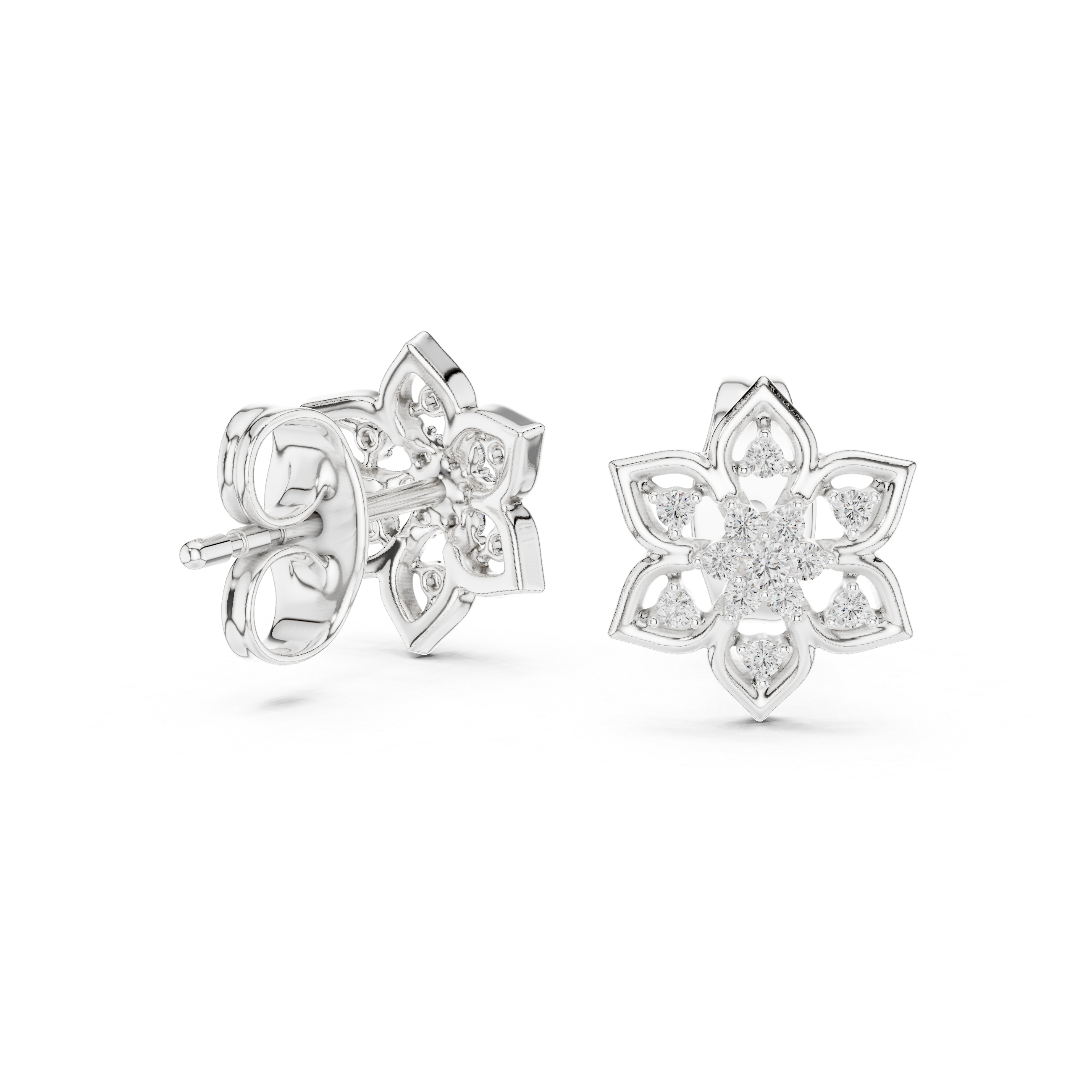 Classic diamond stud earrings with sparkle.