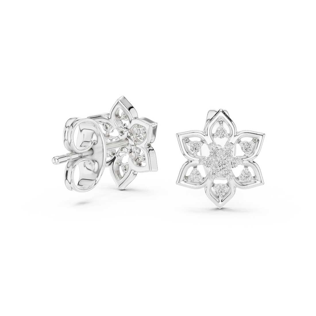 Classic diamond stud earrings with sparkle.