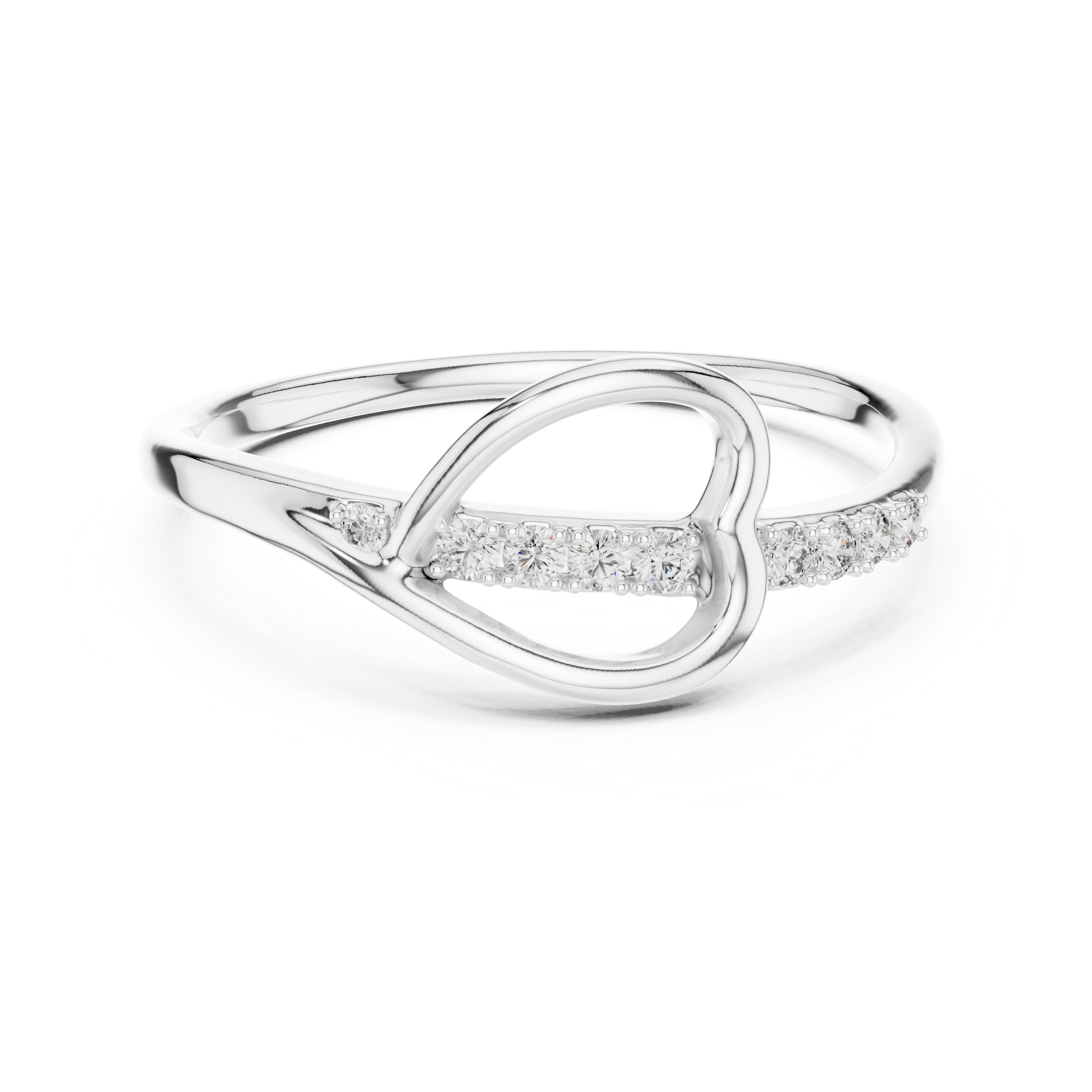 Round Cut Diamond Open Infinity Twist Band Ring