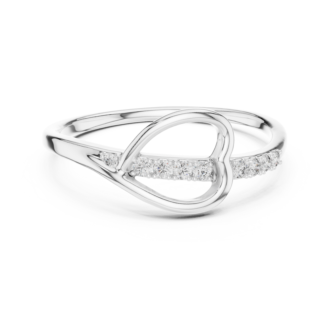 Round Cut Diamond Open Infinity Twist Band Ring
