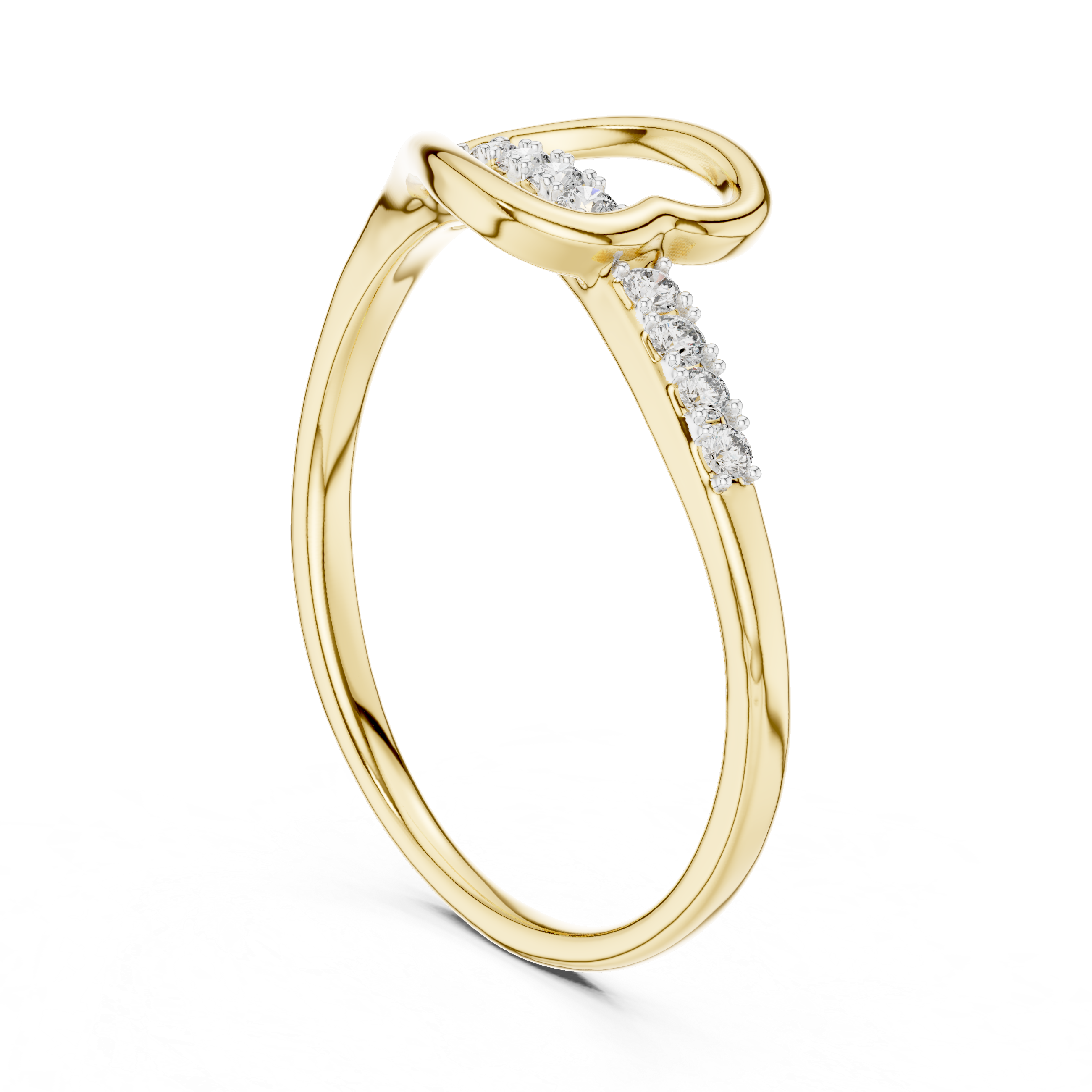 Round Cut Diamond Open Infinity Twist Band Ring