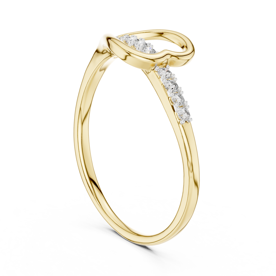 Round Cut Diamond Open Infinity Twist Band Ring