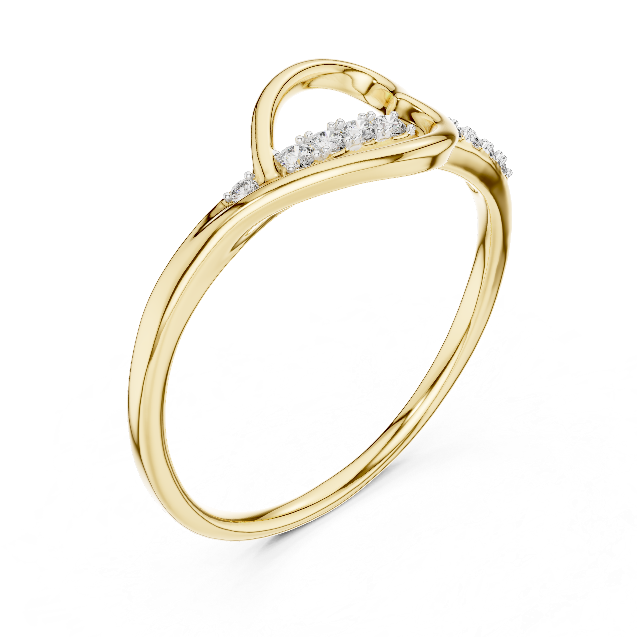 Round Cut Diamond Open Infinity Twist Band Ring