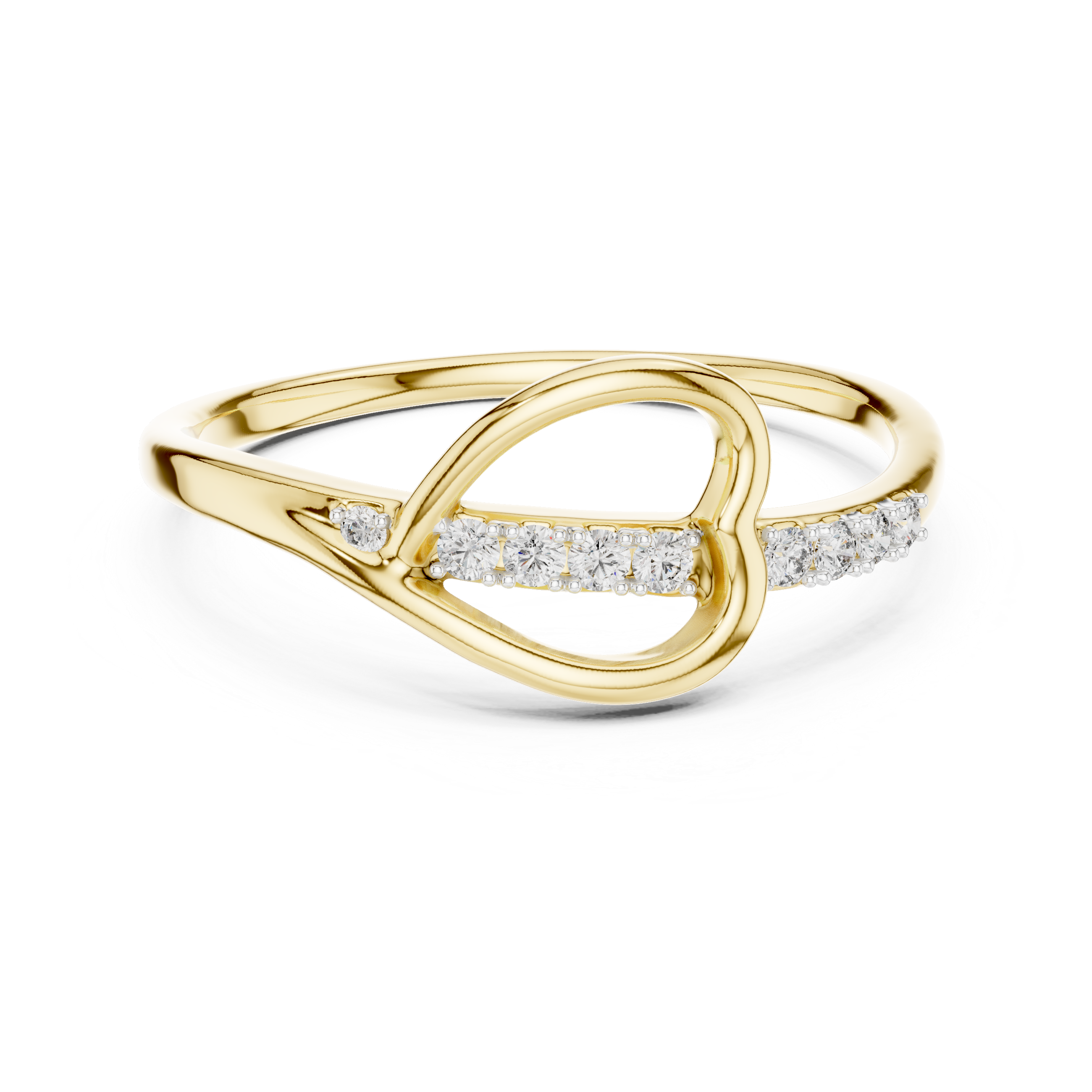 Round Cut Diamond Open Infinity Twist Band Ring