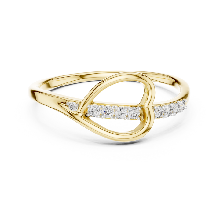 Round Cut Diamond Open Infinity Twist Band Ring