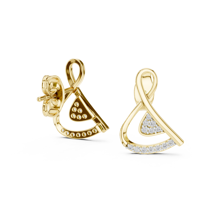 Diamond hoop earrings with polished finish.