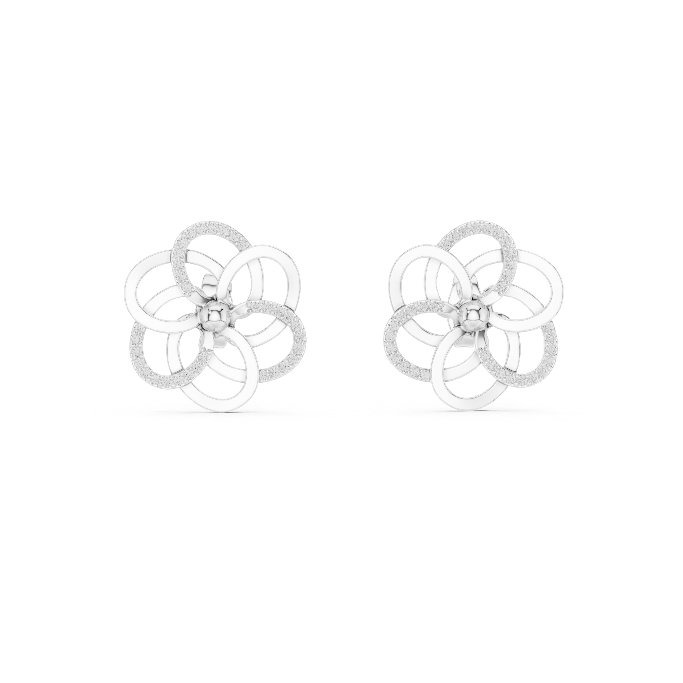 Double hoop earrings with layered circles.