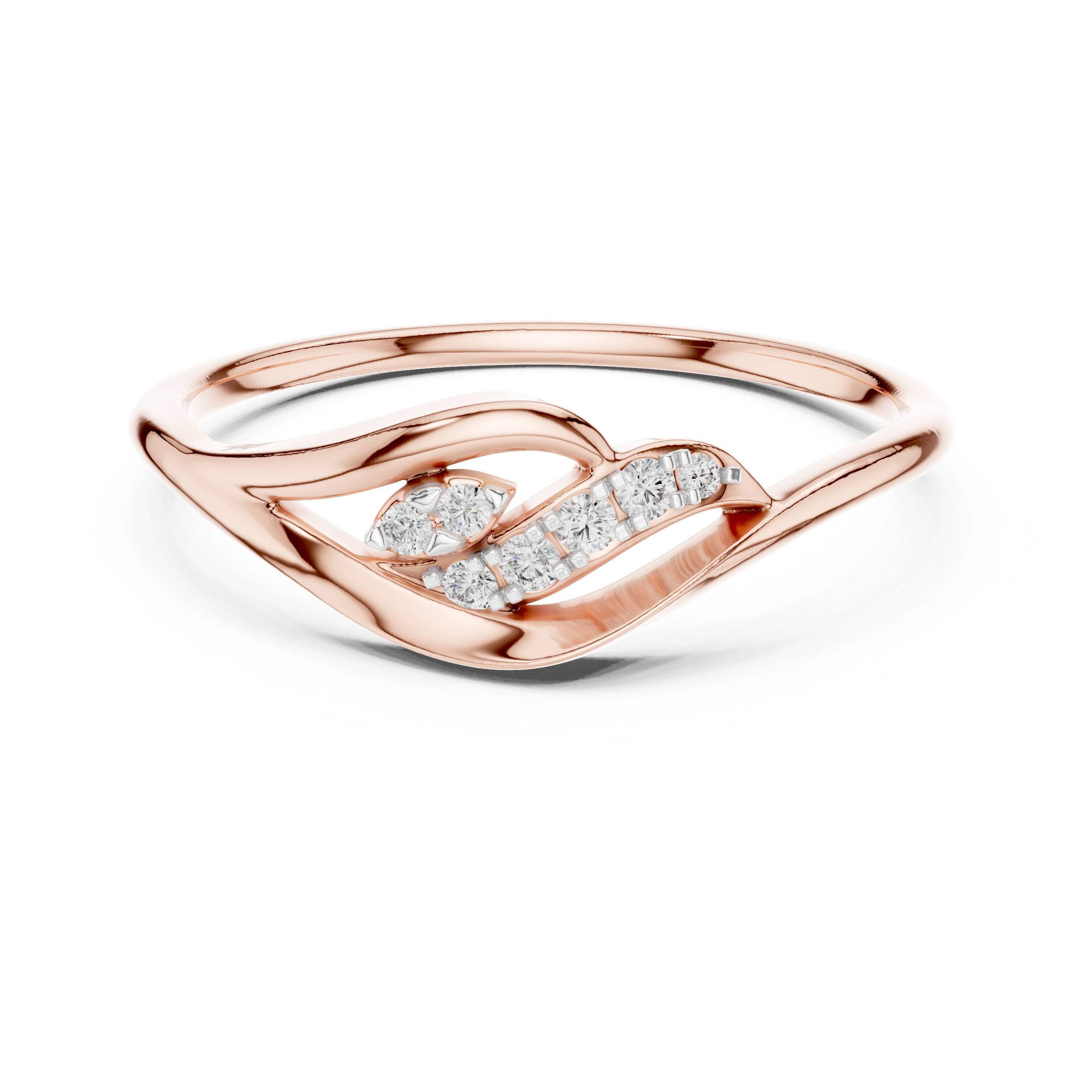 Round Cut Diamond Twist Band with Micro Prong Accents