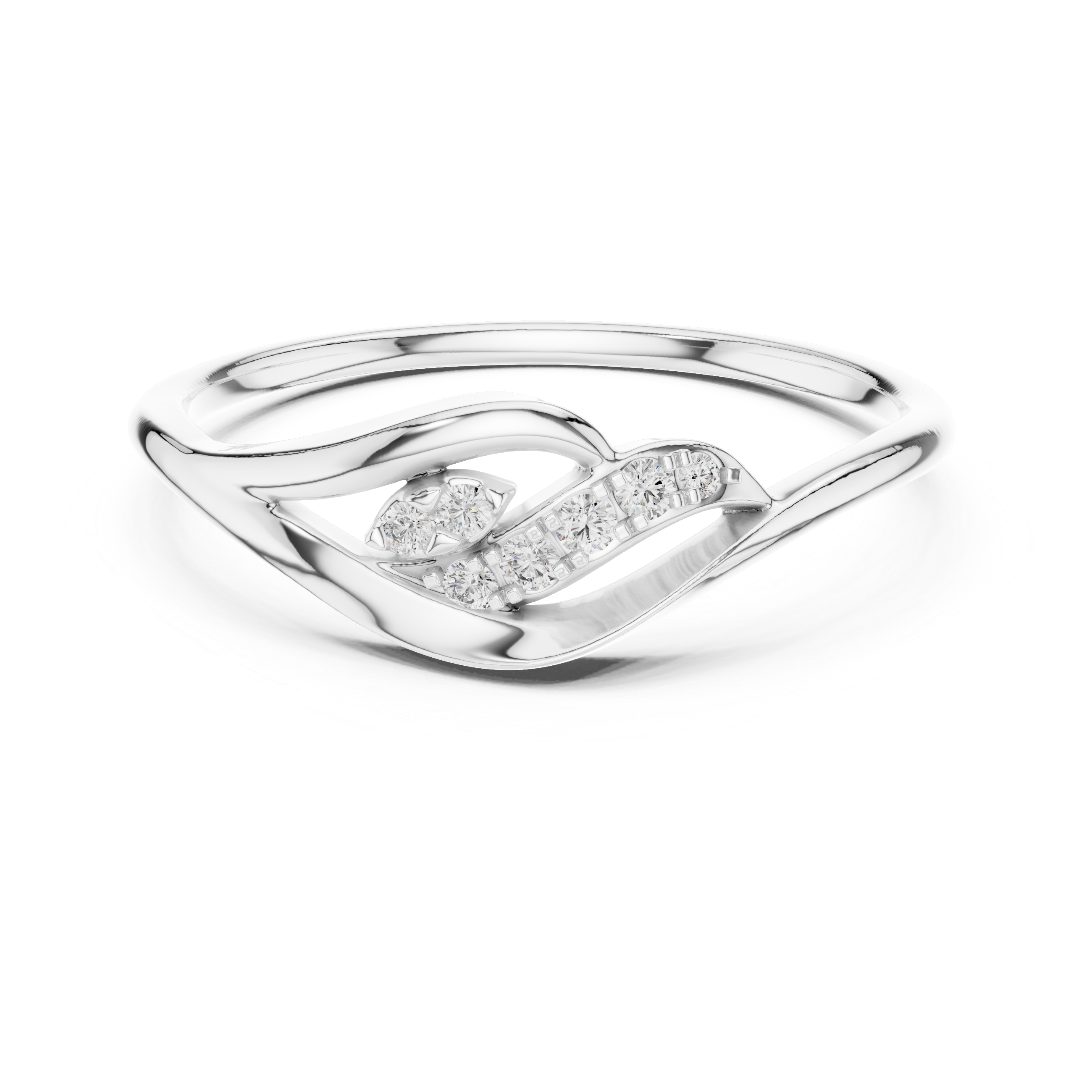 Round Cut Diamond Twist Band with Micro Prong Accents