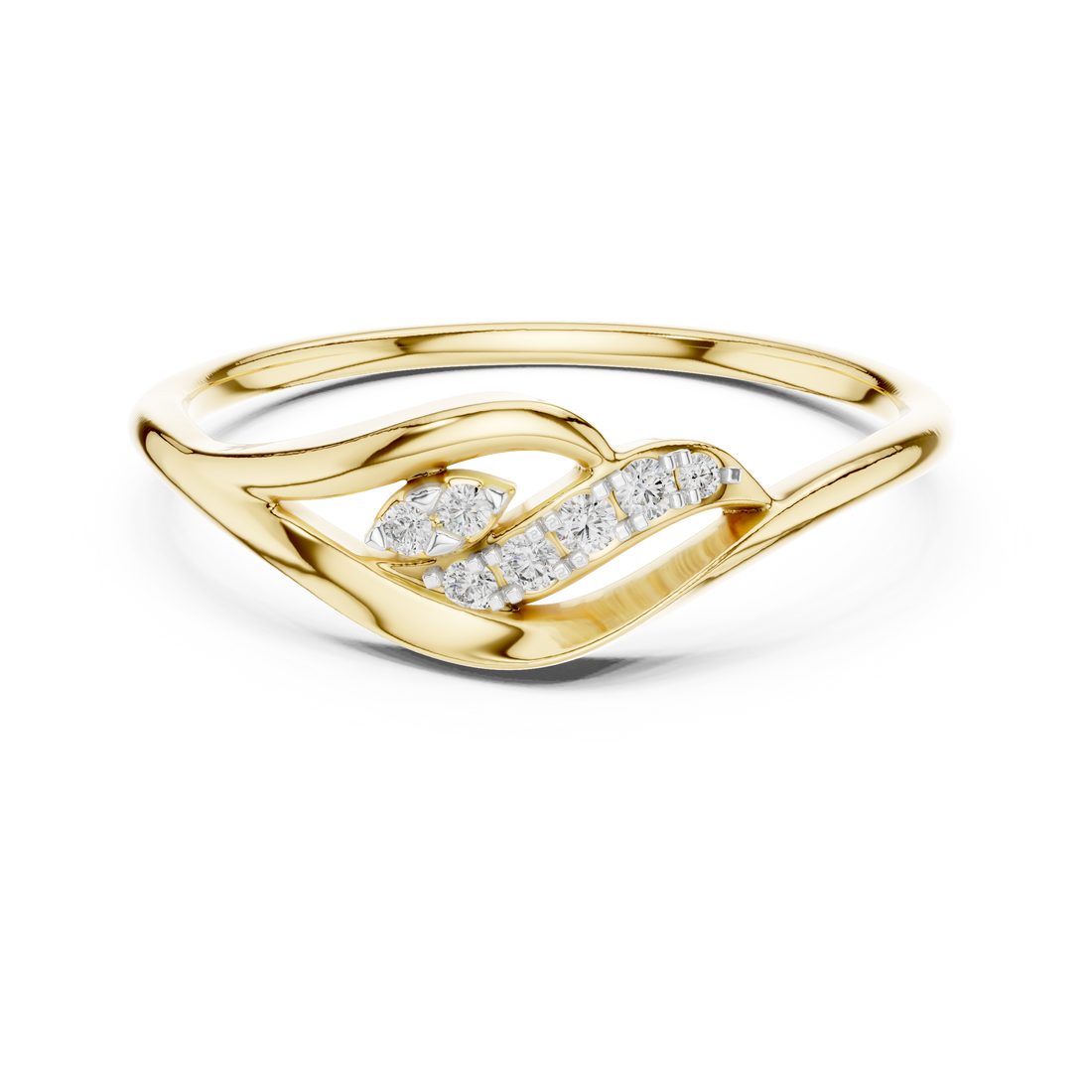 Round Cut Diamond Twist Band with Micro Prong Accents