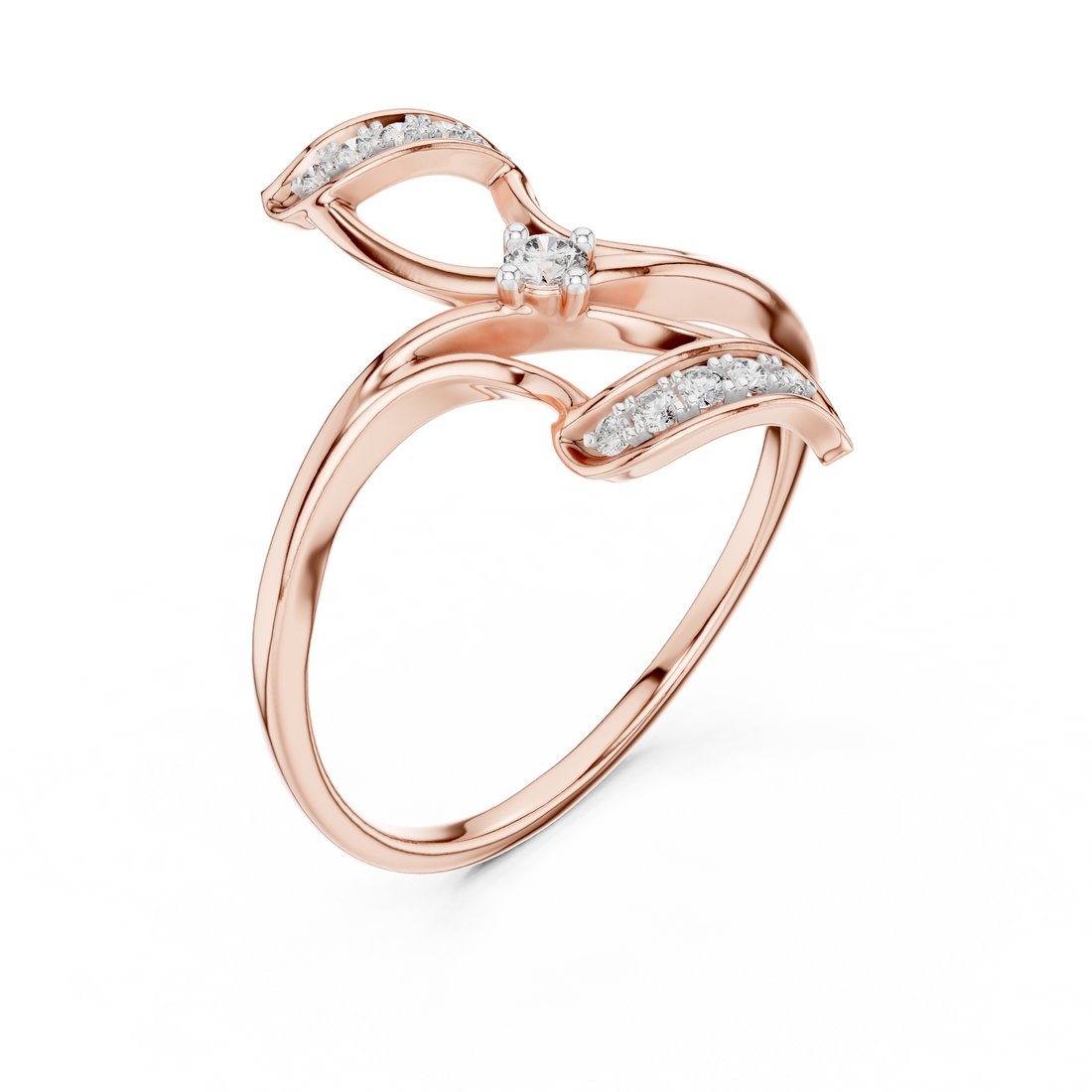 Round Cut Diamond Twist Infinity Solitaire Ring