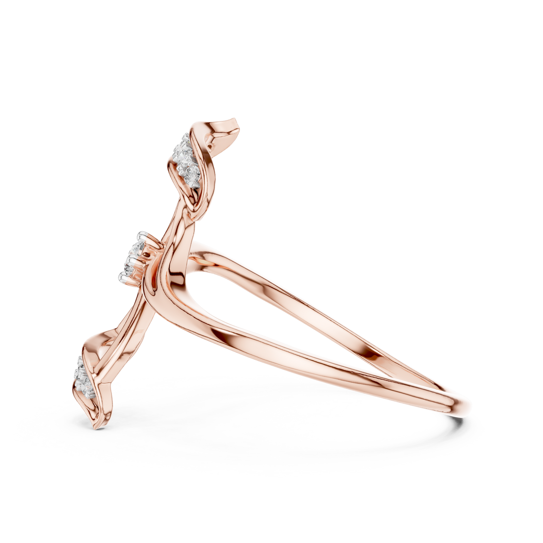 Round Cut Diamond Twist Infinity Solitaire Ring