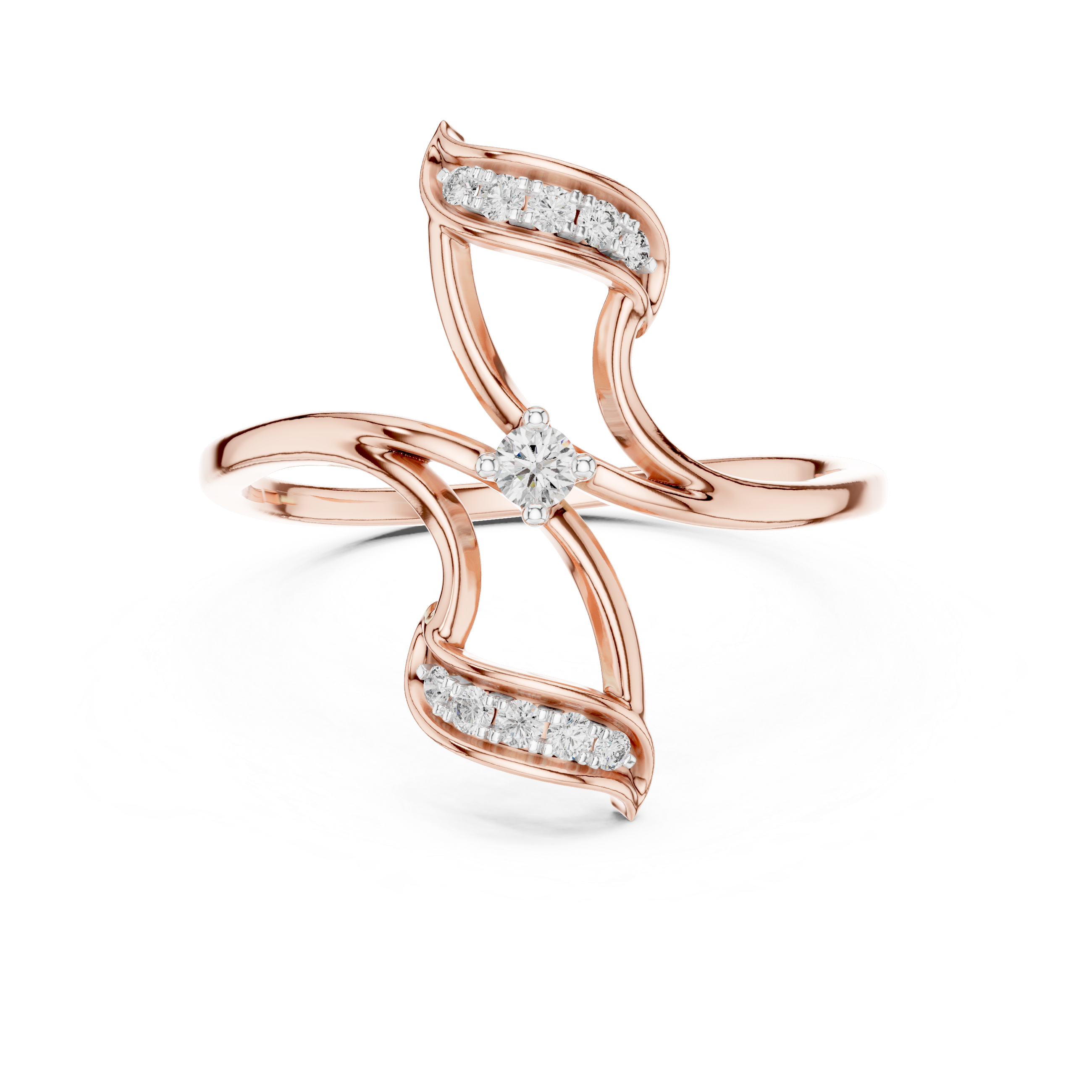 Round Cut Diamond Twist Infinity Solitaire Ring