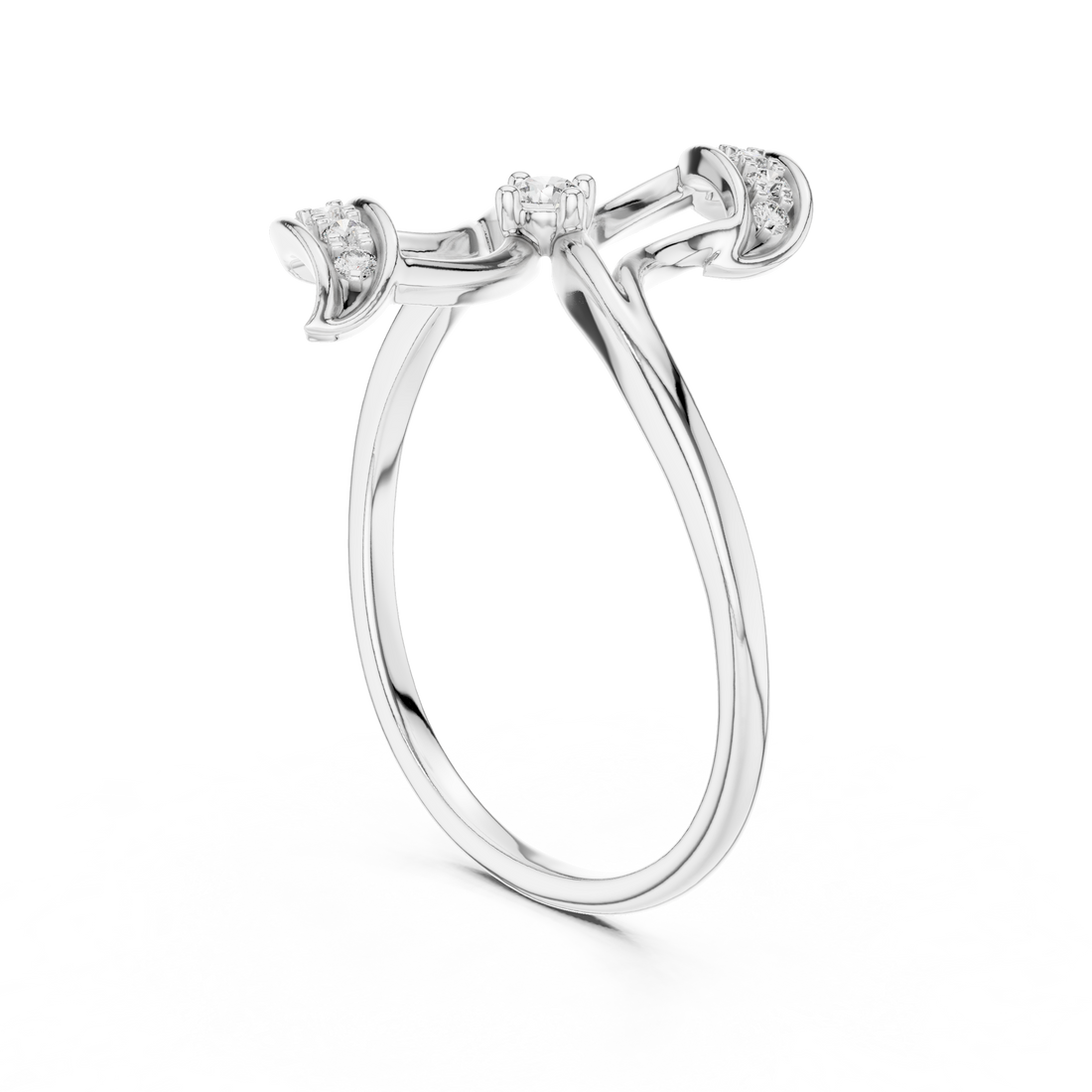 Round Cut Diamond Twist Infinity Solitaire Ring