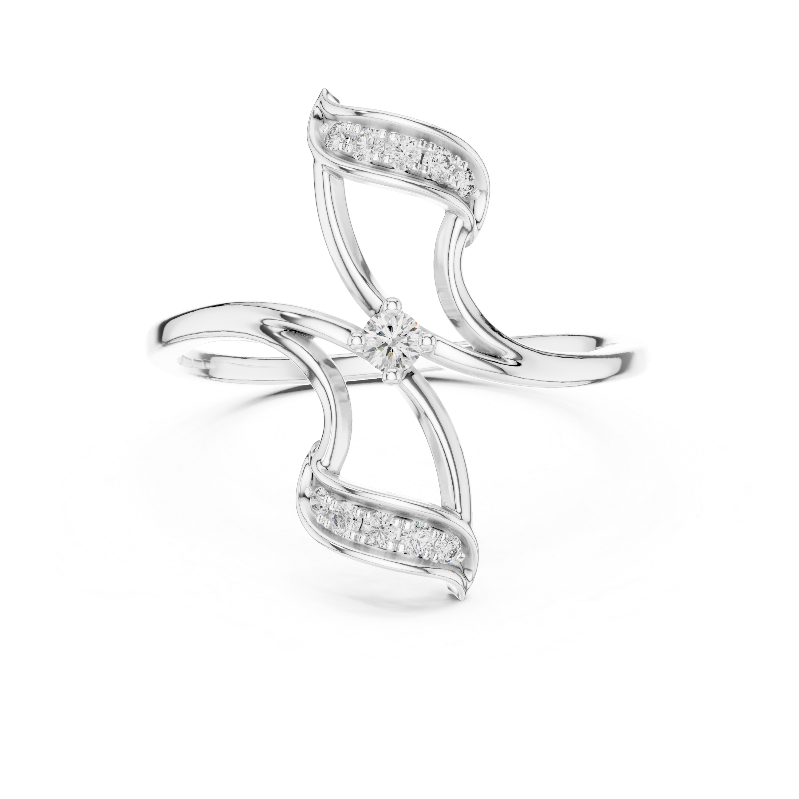 Round Cut Diamond Twist Infinity Solitaire Ring