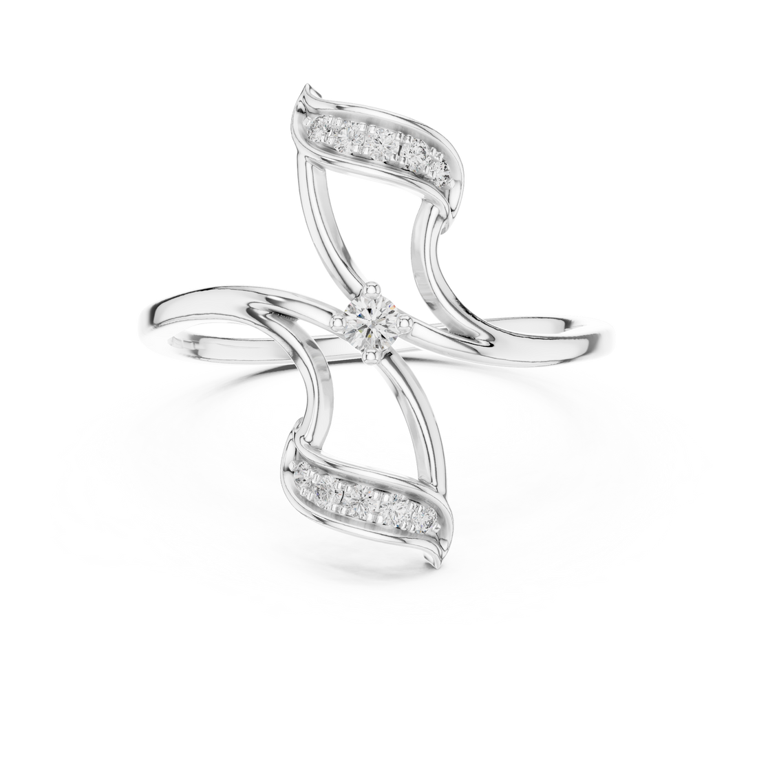 Round Cut Diamond Twist Infinity Solitaire Ring