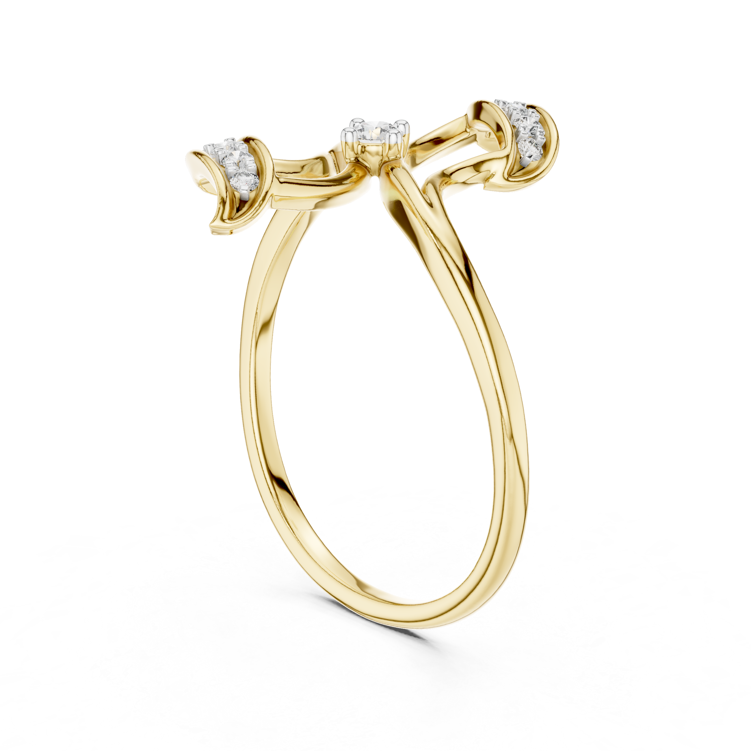 Round Cut Diamond Twist Infinity Solitaire Ring