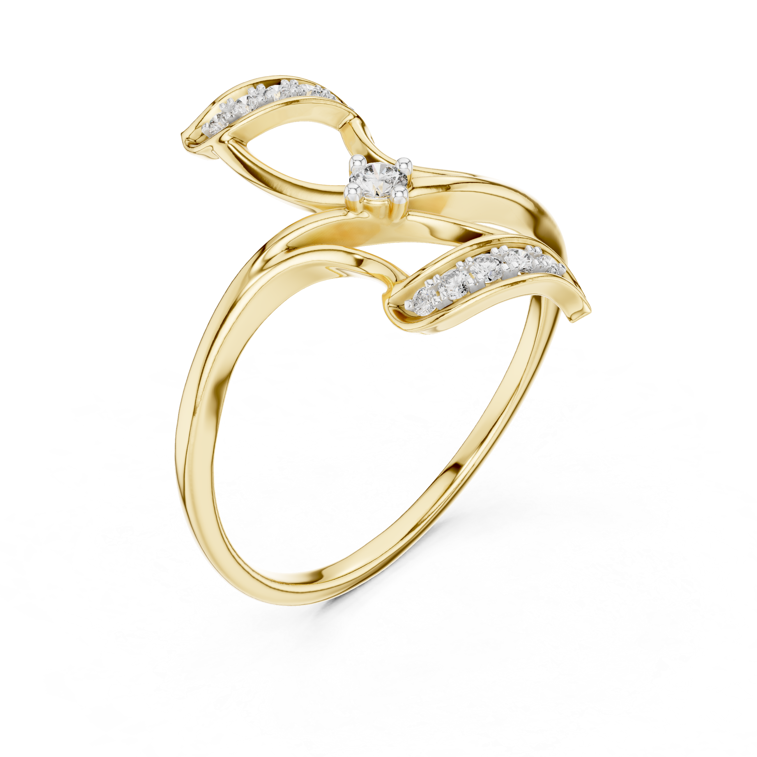 Round Cut Diamond Twist Infinity Solitaire Ring