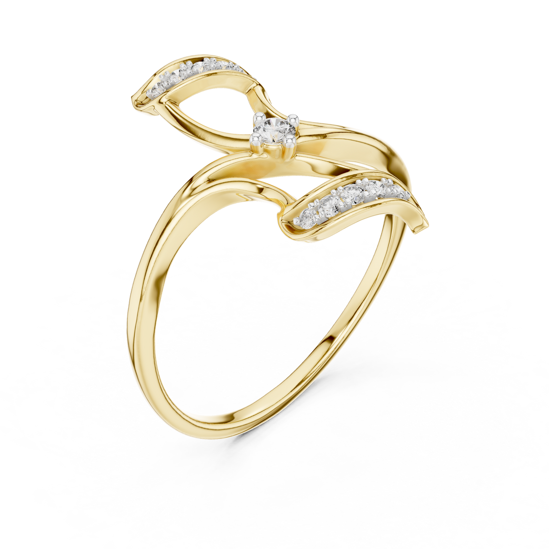 Round Cut Diamond Twist Infinity Solitaire Ring